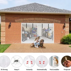 Garage Screen Door Magnetic Garage Door Screen Magnetic Closure Fiberglass Garage Screen Doors for Car Garage Pull Down for Patio, Porch, Window to Keep Bugs Out