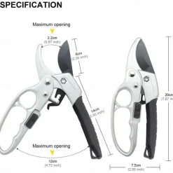 Garden Clippers, German Pruners, Ratchet Pruning Shears, Work 3 Times Easier, Gardening Tools, For Trimming Rose, Floral, Tree, Live Plants, Sharp Garden Scissors, Arthritis Weak Hand Snips