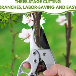 Garden Clippers, German Pruners, Ratchet Pruning Shears, Work 3 Times Easier, Gardening Tools, For Trimming Rose, Floral, Tree, Live Plants, Sharp Garden Scissors, Arthritis Weak Hand Snips