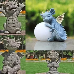 Garden Dragon Meditation Prayer Resin Ornaments Garden Resin Crafts Decoration
