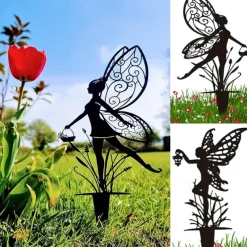 Garden Fairies Metal Garden Art. Fairy Aurora is a Spring Garden Fairy. Metal Outdoor Decor for Your Patio Pots Lawn Flower Beds or Yard. Make Your Space Magical