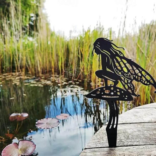 Garden Fairies Metal Garden Art. Fairy Aurora is a Spring Garden Fairy. Metal Outdoor Decor for Your Patio Pots Lawn Flower Beds or Yard. Make Your Space Magical