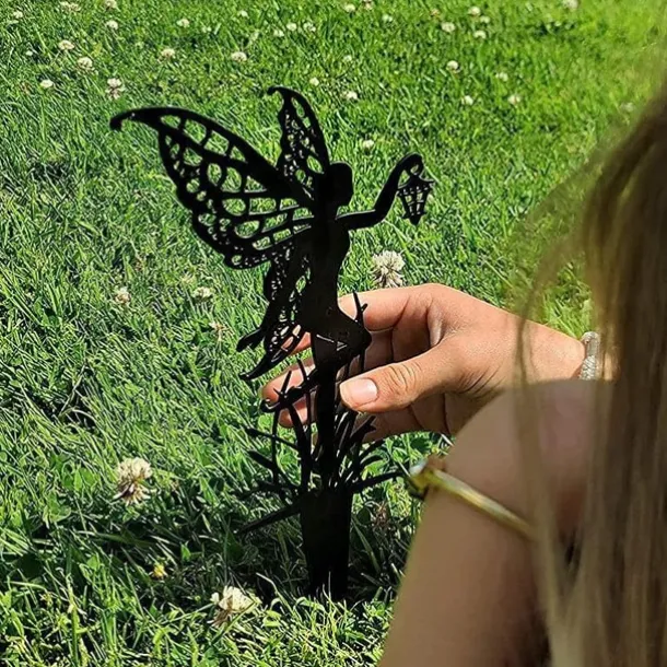 Garden Fairies Metal Garden Art. Fairy Aurora is a Spring Garden Fairy. Metal Outdoor Decor for Your Patio Pots Lawn Flower Beds or Yard. Make Your Space Magical