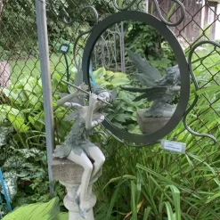 Garden Flute Flower Fairy Statue Resin Craft Landscaping Sculpture Art Yard Figurine Sitting Garden Home Ornament Decoration