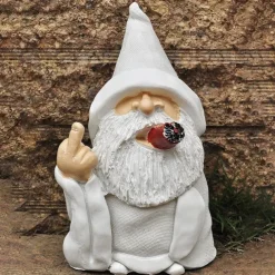 Garden Gnome Polyresin Figures Decoration Cheeky Garden Gnomes Gnomes, Smoking Gnome Sculpture Funny Garden Gnomes Weatherproof