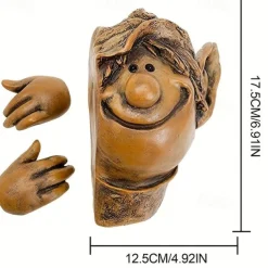 Garden Gnome Resin Statue Elf, Outdoor Tree Sculpture Garden Decor, Fairy Tree Peeker Hugger Garden Ornament, Tree Decoration For Patio Garden Yard Lawn Porch Decoration