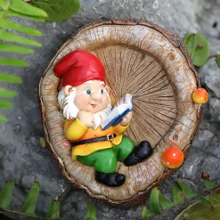 Garden Gnome Statue Elf Out The Door Tree Hugger Garden Peeker Yard Art Tree Sculpture Tree Gnome Decoration Outdoor for Patio Yard Lawn Porch Ornament