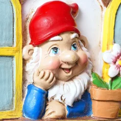 Garden Gnome Statue Elf Out The Door Tree Hugger Garden Peeker Yard Art Tree Sculpture Tree Gnome Decoration Outdoor for Patio Yard Lawn Porch Ornament