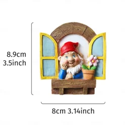 Garden Gnome Statue Elf Out The Door Tree Hugger Garden Peeker Yard Art Tree Sculpture Tree Gnome Decoration Outdoor for Patio Yard Lawn Porch Ornament