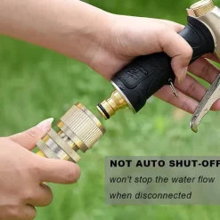Garden Hose Quick Connect Solid Brass Quick Connector Garden Hose Fitting Water Hose Connectors Easy Connect Hose Adapter (1 Sets of Male & Female Connector)