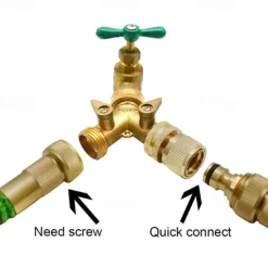 Garden Hose Quick Connect Solid Brass Quick Connector Garden Hose Fitting Water Hose Connectors Easy Connect Hose Adapter (1 Sets of Male & Female Connector)