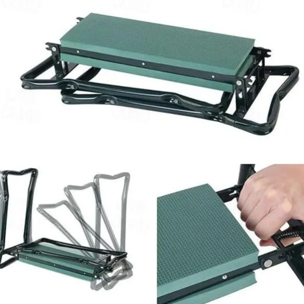 Garden Kneeler and Seat, Heavy Duty Gardening Bench with 2 Tool Pouches, Widen EVA Foam Pad, Foldable Garden Stool to Prevent Knee & Back Pain