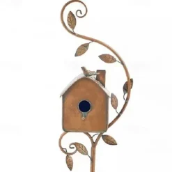 Garden Stakes Metal Decor with Pole Outdoor Stake for Patio Backyard Patio Outdoor Garden Decoration and Birdhouse Lovers Courtyard Backyard (2CM Hole)