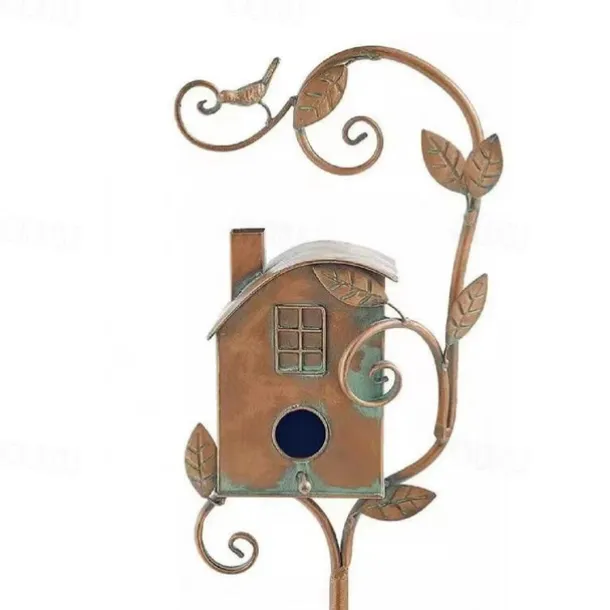 Garden Stakes Metal Decor with Pole Outdoor Stake for Patio Backyard Patio Outdoor Garden Decoration and Birdhouse Lovers Courtyard Backyard (2CM Hole)