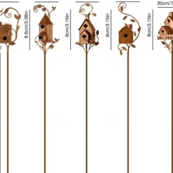 Garden Stakes Metal Decor with Pole Outdoor Stake for Patio Backyard Patio Outdoor Garden Decoration and Birdhouse Lovers Courtyard Backyard (2CM Hole)