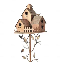 Garden Stakes Metal Decor with Pole Outdoor Stake for Patio Backyard Patio Outdoor Garden Decoration and Birdhouse Lovers Courtyard Backyard (2CM Hole)