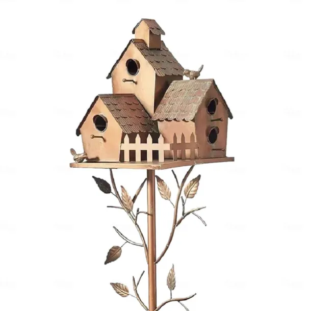 Garden Stakes Metal Decor with Pole Outdoor Stake for Patio Backyard Patio Outdoor Garden Decoration and Birdhouse Lovers Courtyard Backyard (2CM Hole)