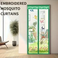 Garden Windmill Magnetic Screen Door Mesh Screen Door Fly Insect Door Screen Curtain Mosquito for Balcony Sliding Doors Living Room Children's Room