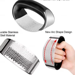 Garlic Press Rocker Stainless Steel Garlic Mincer Garlic Crusher Garlic Chopper for Smash Garlic Press Stainless Steel - Garlic Press Rocker