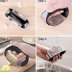 Garlic Press Rocker Stainless Steel Garlic Mincer Garlic Crusher Garlic Chopper for Smash Garlic Press Stainless Steel - Garlic Press Rocker