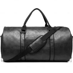 Garment Bag for Travel, Convertible Leather Suit Travel Duffel, Carry-On Luggage Bag for Men, Suit Carrier with Shoe Compartment