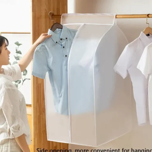 Garment Bags Dust Cover PEVA Clothes Cover Transparent Coat Hanging Clothes Storage Bag Premium Thickened Clothing Organizer Moisture-proof Dust-proof Clothes Cover