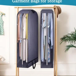 Garment Bags for Hanging Clothes Storage, Gusseted Clear 43