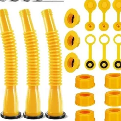 Gas Can Spout Replacement Gas Can Nozzle Spout Length is 10.2 in, Easier to use Suitable for most 1/2/5/10 gal oil cans With Gas Can Vent Caps, Thick rubber pad, Spout Cover, Base Cap