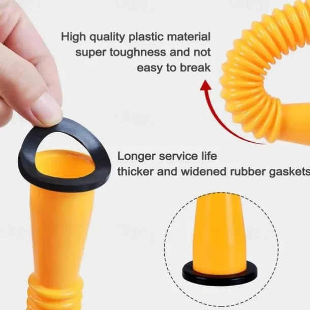 Gas Can Spout Replacement Gas Can Nozzle Spout Length is 10.2 in, Easier to use Suitable for most 1/2/5/10 gal oil cans With Gas Can Vent Caps, Thick rubber pad, Spout Cover, Base Cap