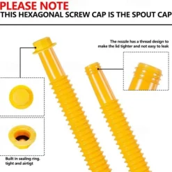 Gas Can Spout Replacement Gas Can Nozzle Spout Length is 10.2 in, Easier to use Suitable for most 1/2/5/10 gal oil cans With Gas Can Vent Caps, Thick rubber pad, Spout Cover, Base Cap