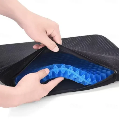 Gel Seat Cushion Pressure Relief Cushion Cooling Thick Big Breathable Honeycomb Gel Cushion Absorbs Pressure Points With Non-Slip Cover Wheelchair