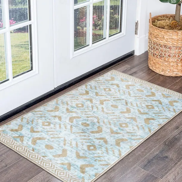 Geometric Abstract Runner Rug Kitchen Mat Non-Slip Oil Proof Rug Indoor Outdoor Mat Bedside Bedroom Decor Bathroom Mat Entrance Rug Door Mat