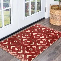 Geometric Abstract Runner Rug Kitchen Mat Non-Slip Oil Proof Rug Indoor Outdoor Mat Bedside Bedroom Decor Bathroom Mat Entrance Rug Door Mat