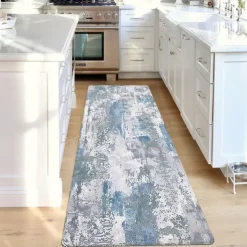 Geometric Abstract Runner Rug Kitchen Mat Non-Slip Oil Proof Rug Indoor Outdoor Mat Bedside Bedroom Decor Bathroom Mat Entrance Rug Door Mat
