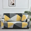 Geometric Color Blocks Sofa Cover Elastic Sofa Slipcover L Shaped Couch Cover Furniture Protector for Bedroom Office Living Room Home Decor