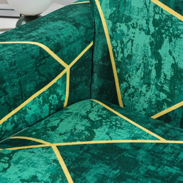 Geometric Color Blocks Sofa Cover Elastic Sofa Slipcover L Shaped Couch Cover Furniture Protector for Bedroom Office Living Room Home Decor