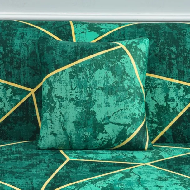 Geometric Color Blocks Sofa Cover Elastic Sofa Slipcover L Shaped Couch Cover Furniture Protector for Bedroom Office Living Room Home Decor