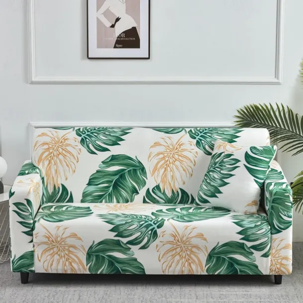 Geometric Color Blocks Sofa Cover Elastic Sofa Slipcover L Shaped Couch Cover Furniture Protector for Bedroom Office Living Room Home Decor