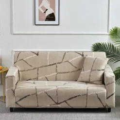 Geometric Color Blocks Sofa Cover Elastic Sofa Slipcover L Shaped Couch Cover Furniture Protector for Bedroom Office Living Room Home Decor
