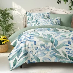 Geometric Vintage Duvet Cover Set Cotton Tropical Plants Pattern Set Soft 3-Piece Luxury Bedding Set Home Decor Gift Twin Full King Queen Size Duvet Cover