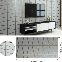 Geometric Wallpaper 3D Wall Murals Non-woven Fabric Imitation Deerskin Velvet Wallpaper Adhesive Required for Bedroom Living Room TV Background Home Decoration 53x950/20.87''x374''