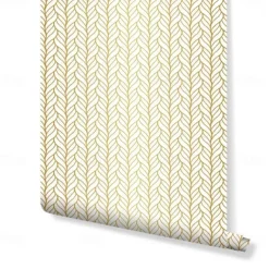 Geometric Wallpaper Yellow Peel and Stick Wallpaper Removable Pvc/Vinyl Self Adhesive 17.7''x118''in(45cmx300cm) / 45x300cm