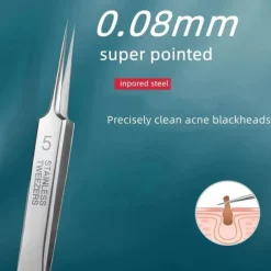 German Ultra-Fine Pimple Tweezers for Acne and Blackhead Removal - Salon Quality Beauty Tool for Face Health and Care
