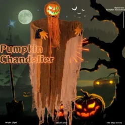 Ghostly Halloween Glowing Pumpkin Skeleton Pendant Decoration Fun Activity for All Age Halloween Themed Decorations Children and Adults