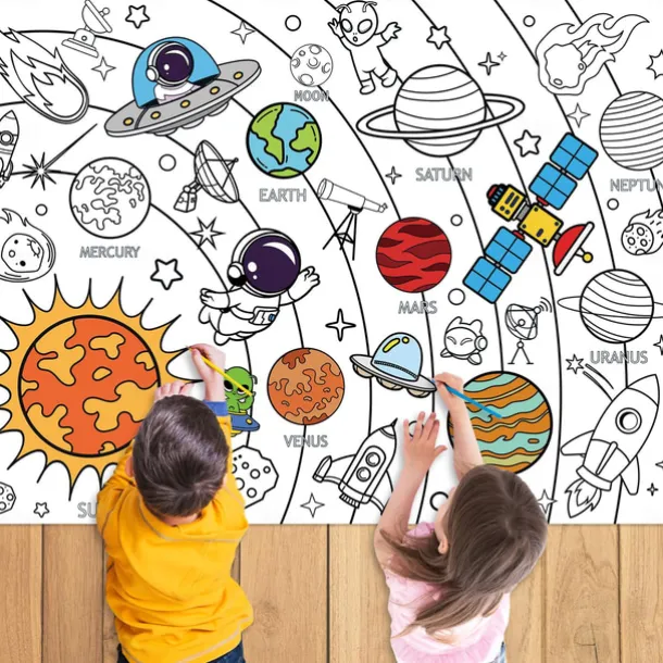 Giant Coloring Poster For Classroom Wall - Birthday Activity Poster/Table Cover, Perfect For School Parties, Birthday Party And Special Events Decoration