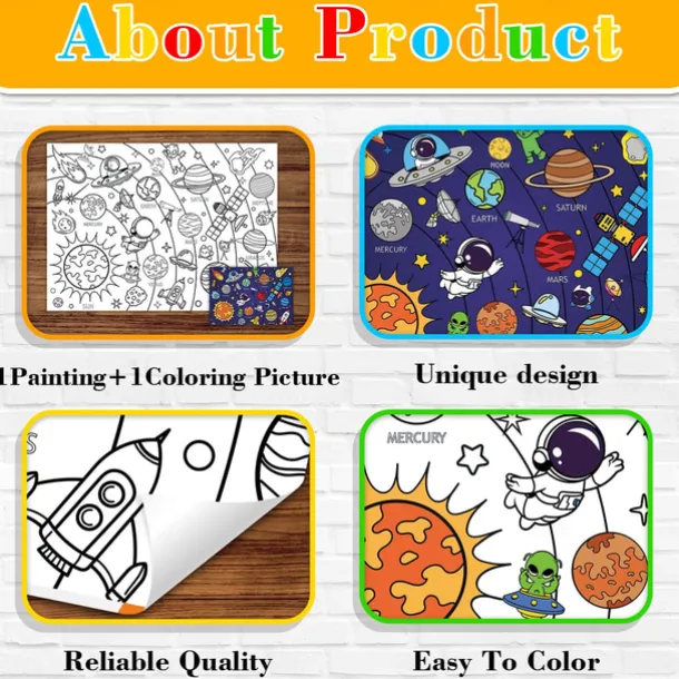 Giant Coloring Poster For Classroom Wall - Birthday Activity Poster/Table Cover, Perfect For School Parties, Birthday Party And Special Events Decoration