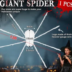 Giant Halloween Hairy Spider Realistic Scary White Spider Props Decoration for Indoor and Outdoor Decoration