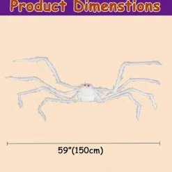 Giant Halloween Hairy Spider Realistic Scary White Spider Props Decoration for Indoor and Outdoor Decoration