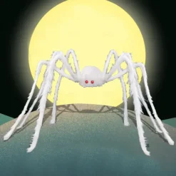 Giant Halloween Hairy Spider Realistic Scary White Spider Props Decoration for Indoor and Outdoor Decoration