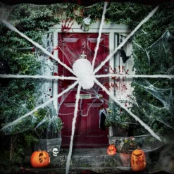 Giant Halloween Hairy Spider Realistic Scary White Spider Props Decoration for Indoor and Outdoor Decoration